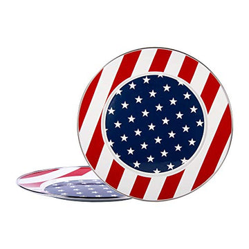 Charger Plates, 12.5", Stars & Stripes Enamelware